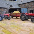 A tryout of a couple of tractors in the yard (Massey Ferguson 35 and 65)